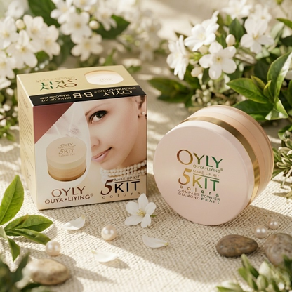 OYLY 5 In 1 Compact Face Powder Kit 5 Shades | Long Lasting Smooth Finish Makeup Powder Palette